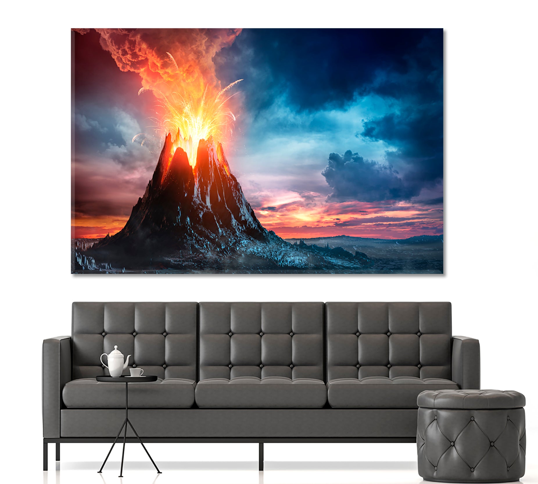 Volcanic Mountain in Eruption Scenery Landscape Fine Art Print Artesty   