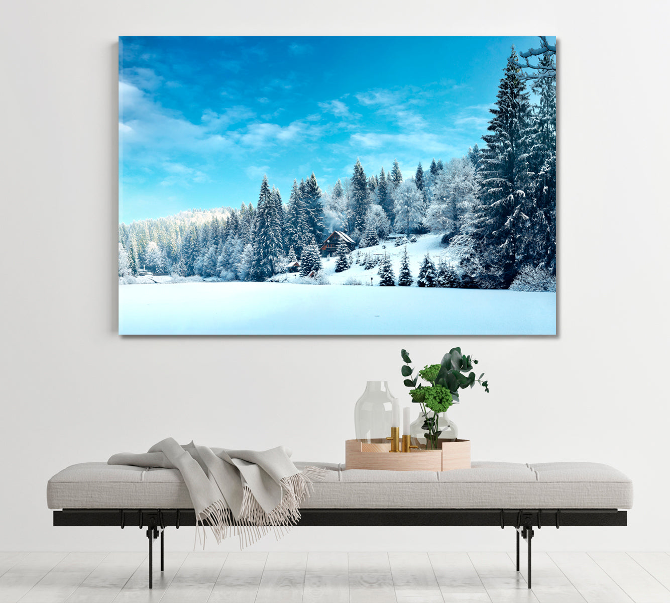 FABULOUS WINTER Snowy Mountain Forest Landscape Poster Scenery Landcape Artesty   