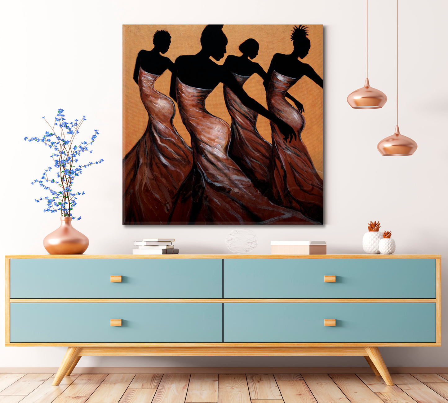 FAITH IN MOTION Graceful Motion Dance Beautiful African American | Square Pop Culture Canvas Print Artesty   