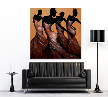 FAITH IN MOTION Graceful Motion Dance Beautiful African American | Square Pop Culture Canvas Print Artesty   