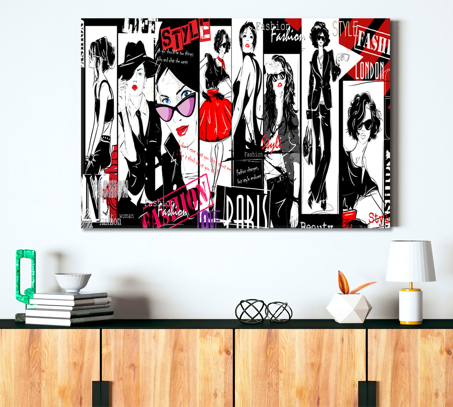 Fashion Girls Style Collage Trendy Poster Beauty Salon Artwork Prints Artesty   