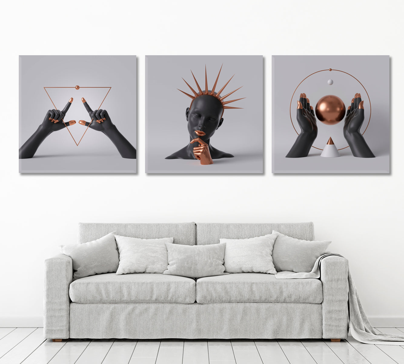 THINKING QUEEN Body Parts Contemporary Abstract Minimal Art Design Set of 3 Photo Art Artesty   