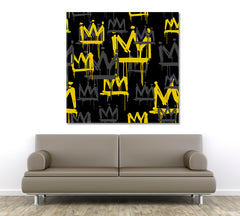 Yellow Crown Black Grunge Artwork Contemporary Art Artesty   