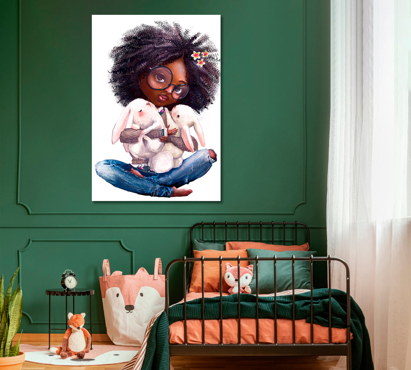 KIDS ART Cute Little Girls Sweet Kids Baby Nursery Home Room Decor Canvas Print | Vertical Kids Room Canvas Art Print Artesty   
