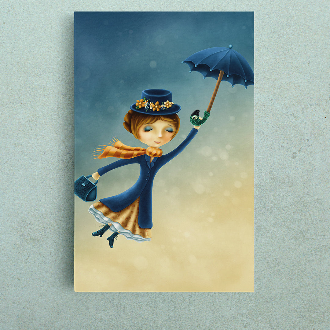 Mary Poppins Returns Fantasy Kids Room Concept Canvas Print - Vertical Kids Room Canvas Art Print Artesty 1 Panel 16"x24" 