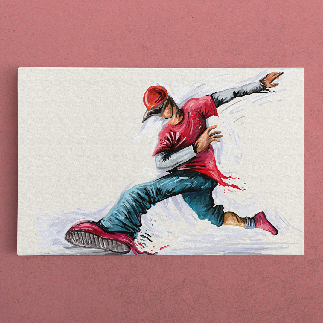 Boy Hip Hop Dance Rap Music Kids Teenager Active Life Concept Fine Art Canvas Print Kids Room Canvas Art Print Artesty 1 panel 24" x 16" 
