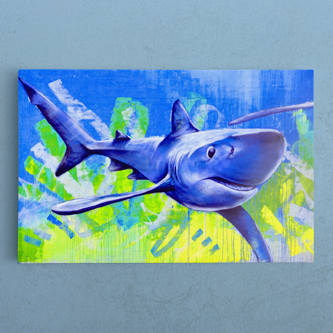 SHARK San Diego CA USA Street Art Abstract Vibrant Graffiti Canvas Print Animals Canvas Print Artesty   