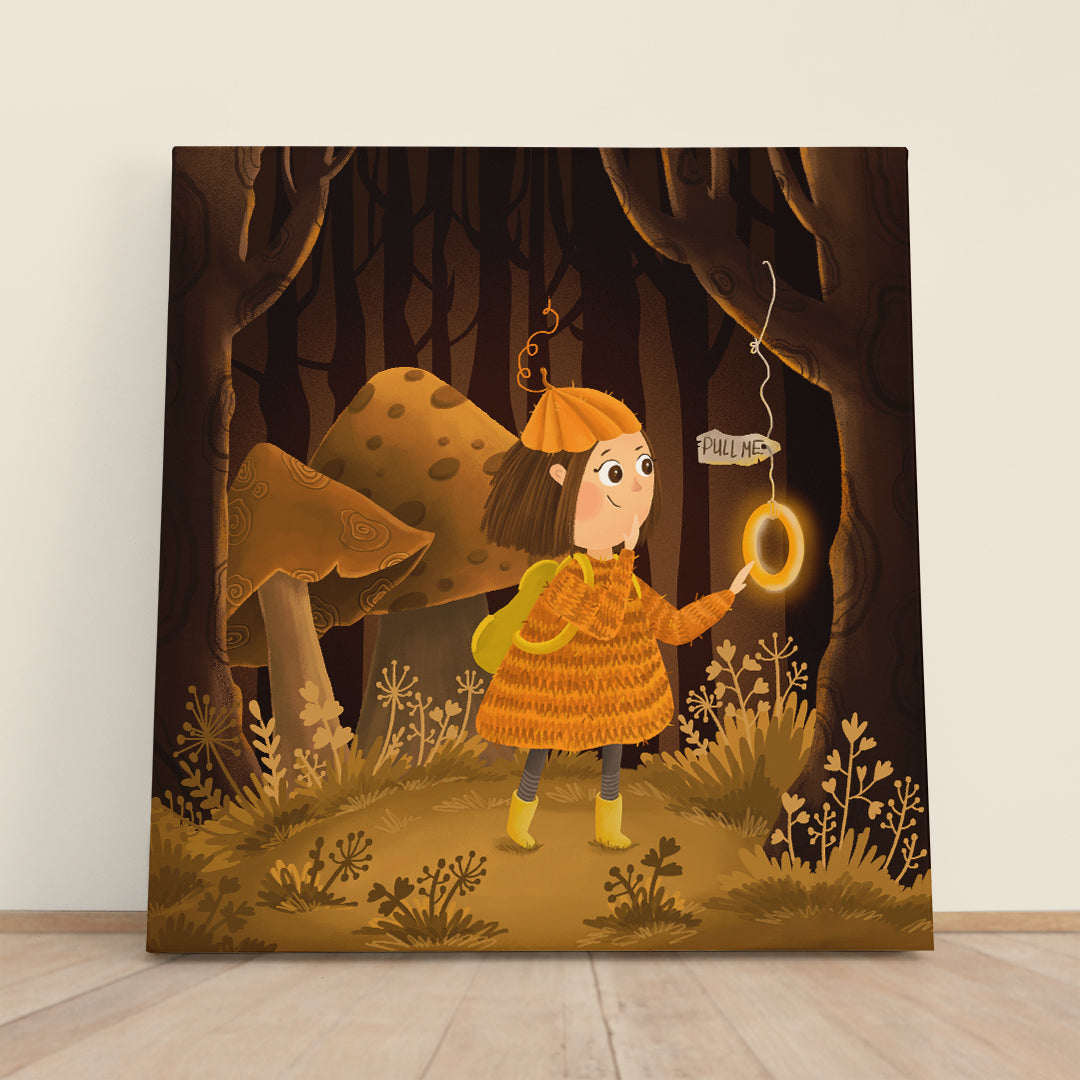 FAIRY MAGIC FOREST Sweet Kids Baby Nursery Room Decoration Canvas Print | Square Panel Kids Room Canvas Art Print Artesty   