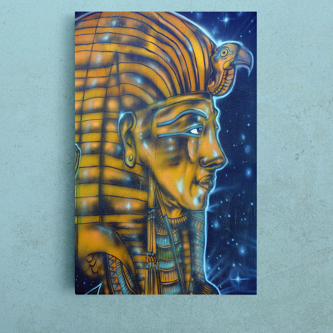 Tutankhamun Egyptian God Pharaohs Graffiti Urban Street Art | Vertical Fine Art Artesty   