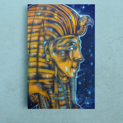 Tutankhamun Egyptian God Pharaohs Graffiti Urban Street Art | Vertical Fine Art Artesty   