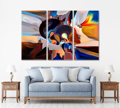 Mystical Awareness Consciousness Art Artesty 3 panels 36" x 24" 