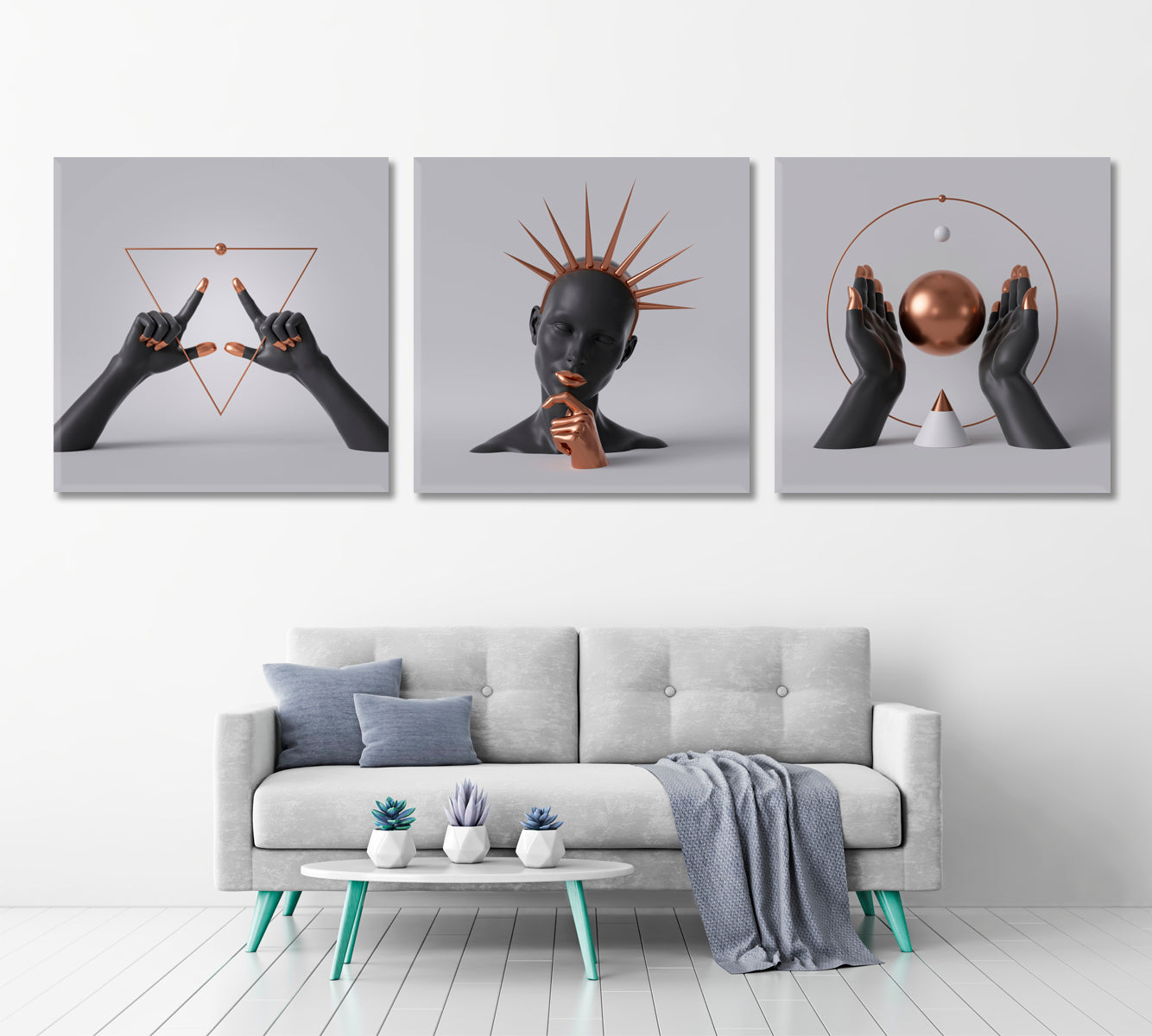 THINKING QUEEN Body Parts Contemporary Abstract Minimal Art Design Set of 3 Photo Art Artesty   